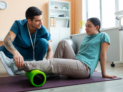 Image of a therapist performing manual therapy